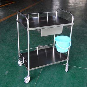 Chariot de nettoyage des plaies en acier inoxydable 800x500x800mm, chariot médical multifonctionnel pour hôpital - Product Image 4