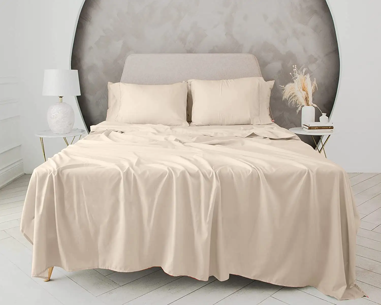 Luxury Comforter King Size Plain Cotton Flat Sheet Bed Sheets Sets Bedding Set