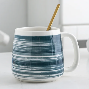 Modern Classic Cartoon Hand-Painted Western Porcelain Ceramic Mug Reusable Dishwasher Microwave Safe Customizable Ins Office - Product Image 6