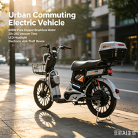 Vélo électrique 48V directement de l'usine, moteur brushless 600W en cuivre pur, pneus sous vide 20*250, avec panier et boîte arrière, vélo de ville pour trajets quotidiens
