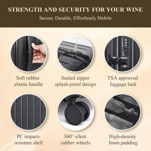 Valise à vin pour 12 bouteilles pour avions, approuvée par la TSA, coque rigide et mousse antichoc, étui de <span class=keywords><strong>transport</strong></span> pour <span class=keywords><strong>transport</strong></span> aérien - Product Image 4
