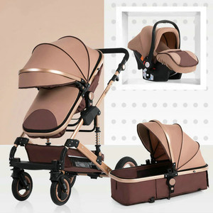 Cochecito de <span class=keywords><strong>Bebé</strong></span> de Lujo 3 en 1, Carrito de <span class=keywords><strong>Bebé</strong></span>, Silla de Paseo, Kinderwagen con Asiento para Automóvil, Cochecito Plegable 3 en 1 con Bolsa para Mamá - Product Image 2