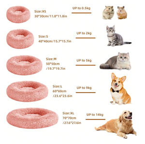 Lit pour animaux de compagnie moderne, solide, moyen, petit, chaud en hiver, en fausse fourrure pelucheuse, durable, emballé en carton, tailles XS-XL pour chiens/chats - Product Image 2