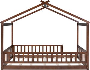 <span class=keywords><strong>Lit</strong></span> <span class=keywords><strong>Montessori</strong></span> en bois massif avec <span class=keywords><strong>tiroir</strong></span> de rangement convertible et barrière de sécurité pour enfants, design <span class=keywords><strong>Montessori</strong></span>, respectueux de l'environnement - Product Image 2