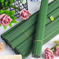 Tige en fil métallique faite à la main de 40/30 cm pour matériel floral DIY, accessoire de fleur artificielle verte pour l'arrangement floral