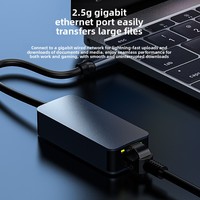 Nouvel adaptateur Ethernet externe USB-C Gigabit en alliage d'aluminium USB3.0 RJ45 2500M pour ordinateur portable, téléphone portable, tablette, jeu, sans pilote
