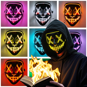 Máscaras de Cosplay de Halloween Horror Killer, máscara de PVC luminosa de <span class=keywords><strong>purga</strong></span> inalámbrica con luz LED para decoración de habitación y coche de fiesta de Carnaval - Product Image 3
