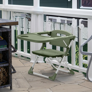 Chaise <span class=keywords><strong>rehausseur</strong></span> pliable portable en plastique moderne pour enfants de 6 mois à <span class=keywords><strong>3</strong></span> <span class=keywords><strong>ans</strong></span>, siège de repas durable et sûr pour bébé, camping en plein air - Product Image 1