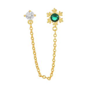 <span class=keywords><strong>Gaby</strong></span>-pendientes de acero inoxidable para mujer, arete de cartílago con diseño navideño de nieve, con cadena, joyería piercing para el cuerpo - Product Image 6