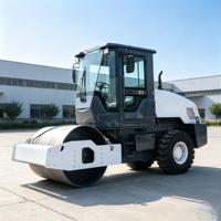 Rouleau compresseur vibrant à tambour unique en acier de 6 tonnes, entraînement hydraulique intégral, mini-compacteur certifié CE EPA pour la construction routière RUIBOTE
