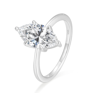 OAHLAN joyería fina 2ct corte Marquesa Moissanite 925 anillo de plata esterlina para mujer aniversario compromiso boda - Product Image 2