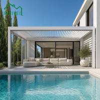 Nouvelle Arrivée Pergola Extérieure en Aluminium avec Stores Motorisés et Toit à Lames Fournisseur d'Usine de Pergolas du Guangdong