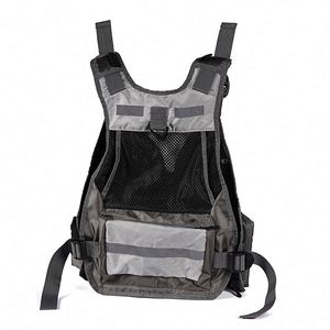Muestra Gratuita, Venta al Por Mayor de Fábrica, Chaleco de Pesca Impermeable de Poliéster con Malla FX, Transpirable, con Mochila - Product Image 3