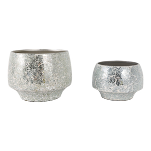 Vasi per Fiori Moderni Rotondi e Curvi con Mosaico, Fioriere in Metallo Decorative per Interni, Vasi in Ferro per la Casa - Product Image 3