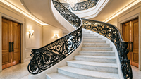 Escalier suspendu personnalisé en verre et acier pour projets architecturaux contemporains