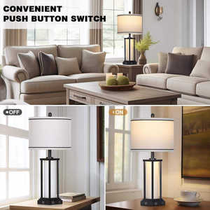 مصباح مكتب حديث التصميم من الحديد والقماش مع مصباح <span class=keywords><strong>LED</strong></span> E26 يعمل بالتيار المتردد لتزيين غرفة النوم وغرفة المعيشة وغرفة الدراسة - Product Image 6