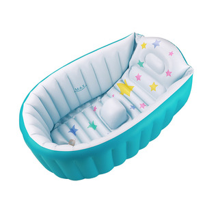 Bañera Inflable Portátil para Niños, Bañera para Bebés al Aire Libre, Recipiente Grande y Recto Multifuncional para Baño, de 0 a 12 Meses - Product Image 4