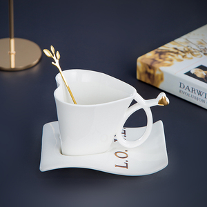 Ensemble <span class=keywords><strong>de</strong></span> tasses à <span class=keywords><strong>café</strong></span> et sous-verres personnalisés, en céramique, en cadeau, pour les amoureux, 1 pièce - Product Image 3