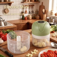 Mini draadloze elektrische voedselhakker, USB oplaadbaar, knoflookpers, vleesmolen, groentesnijder voor de keuken