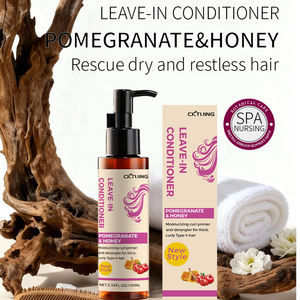 Primer anti-frisottis Soins capillaires naturels pour cheveux bouclés Grenade Miel Hydrater Biologique Vegan Acide hyaluronique Gel capillaire hydratant sans rinçage - Product Image 3