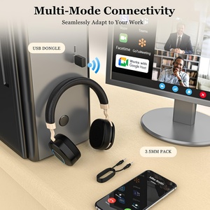 Mới có thể gập lại mic Tai nghe không dây Tai nghe bluetooth Ba chế độ kết nối bluetooth 5.3 + 2.4G kết nối không dây + 3.5 có dây - Product Image 3
