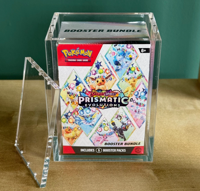 Jinda Pokemon Card Game Booster Bundle 6 Pack Booster Journey Together TCG Case with Magnetic Lids Acrylic Protector Case