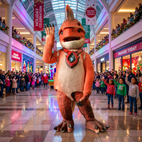 Costume de dinosaure de dessin animé personnalisé et portable, avec structure en acier et plastique, pour parcs d'aventure, centres commerciaux, jardins, spectacles scolaires (sur mesure)