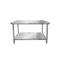 Table de travail en acier inoxydable de haute qualité 201/304, établi à 3 niveaux, équipement de restauration rapide, revêtement autonettoyant CE, 300 kg/m