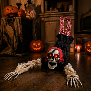 Squelette de pirate rampant animé avec yeux lumineux effrayants, décoration d'Halloween pour jardin extérieur, maison hantée, accessoires de fête - Product Image 5