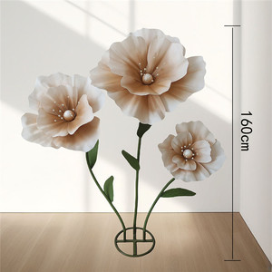 Espuma de simulación de alta calidad, flor de amapola grande, flores gigantes multicolores para escenario de boda, diseño de ventana, decoración de fondo - Product Image 3