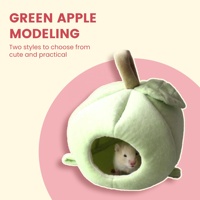 Hamac en peluche pour animaux de compagnie, maison suspendue en forme de fruit, lit chaud, accessoires pour hamster, cochon d'Inde et petits animaux (rose)