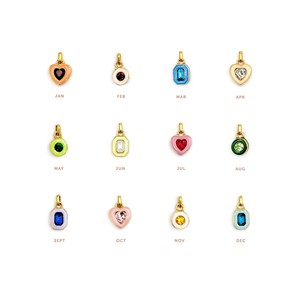 Hongtong AC-252 kedatangan baru batu kelahiran baja tahan karat kristal imut halus kualitas tinggi jimat untuk membuat kalung - Product Image 2