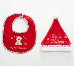 Ensemble <span class=keywords><strong>bonnet</strong></span> et bavoir en polaire pour le <span class=keywords><strong>premier</strong></span> Noël <span class=keywords><strong>de</strong></span> bébé - <span class=keywords><strong>Mon</strong></span> 1er Noël Fabriqué en Chine - Product Image 5