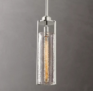 Mesa de cena de cristal francés, Vintage luz colgante, iluminación colgante de latón macizo, colgante de cilindro Arpege, candelabro de cristal moderno - Product Image 3