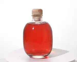 Mini botellas de vidrio vacías con corcho, transparente, redondo, pequeño, 240ml, venta al por mayor