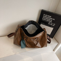 Sac de sport et de loisirs tendance grande capacité, imperméable, multifonctionnel, pour week-end, en PU de haute qualité avec fermeture éclair