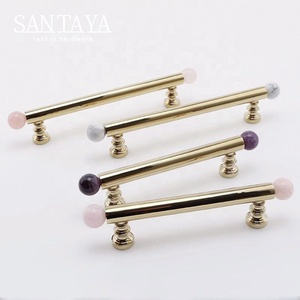 Santaya PVD <strong>Gold</strong> <strong>Crystal</strong> Brass Handles Kitchen Cabinet Pulls Bedroom Wardrobe Drawer <strong>Knobs</strong> Furniture Handle - Product Image 5