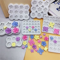 Divers moules en silicone résistants à la chaleur en forme de fleurs pour la pâtisserie, le fondant, le chocolat, les desserts, le savon, le plâtre et les créations artisanales