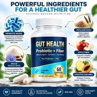 Capsules de fibres probiotiques pour la santé intestinale, marque privée, 60 gélules, soutien digestif, équilibre intestinal, complément bien-être quotidien, OEM ODM