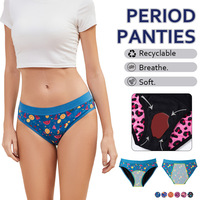 Culotte menstruelle en coton pour fille, anti-fuite, 4 couches, réutilisable, pour les règles, culotte menstruelle pour femme