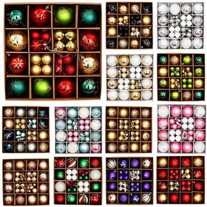 Boules <span class=keywords><strong>de</strong></span> Noël, décorations suspendues pour arbre <span class=keywords><strong>de</strong></span> Noël, classiques, <span class=keywords><strong>rouge</strong></span>, or, vert, blanc, en plastique - Product Image 1