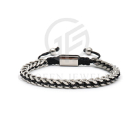 Le bracelet pour homme en acier inoxydable poli galvanisé ne se décolore pas pendant deux ans