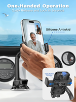 Support de téléphone pour voiture avec ventouse flexible et col de cygne, réglable multi-angles, pour tableau de bord et pare-brise
