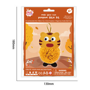 Creative Pom Pom <b>Tiger</b> Craft Kit Project DIY Plush Crafts for Kids School Home Creative Activity Birthday Gift - Product Image 2
