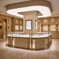 Vitrine Commerciale OEM ODM en Métal et Bois pour Bijoux, avec Verre Trempé et Éclairage LED, Taille Personnalisée, Vente en Gros