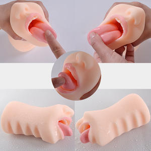 Realistischer männlicher Mastur bator mit realistischer strukturierter Mund-<span class=keywords><strong>Vagina</strong></span>, lebensechtem Sexspielzeug mit Gesicht und Zähnen, Deep Throat Oral für Männer - Product Image 2