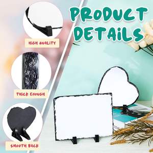 Wholesale Sublimation White Blanks Stone Rock Photo Slate Glossy Coated Laser <b>Engraved</b> Sublimation Frame - Product Image 3