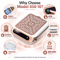 Collecteur de poussière d'ongles direct usine avec écran tactile LCD, filtre lavable, OEM ODM, couleur personnalisée