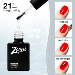 Zooni Gel Unghie Lunga Durata 12ml Base Coat & Top Coat 2 Pezzi Kit Manicure Gel <span class=keywords><strong>VIP</strong></span> Set Logo OEM Gel Sigillante - Product Image 2