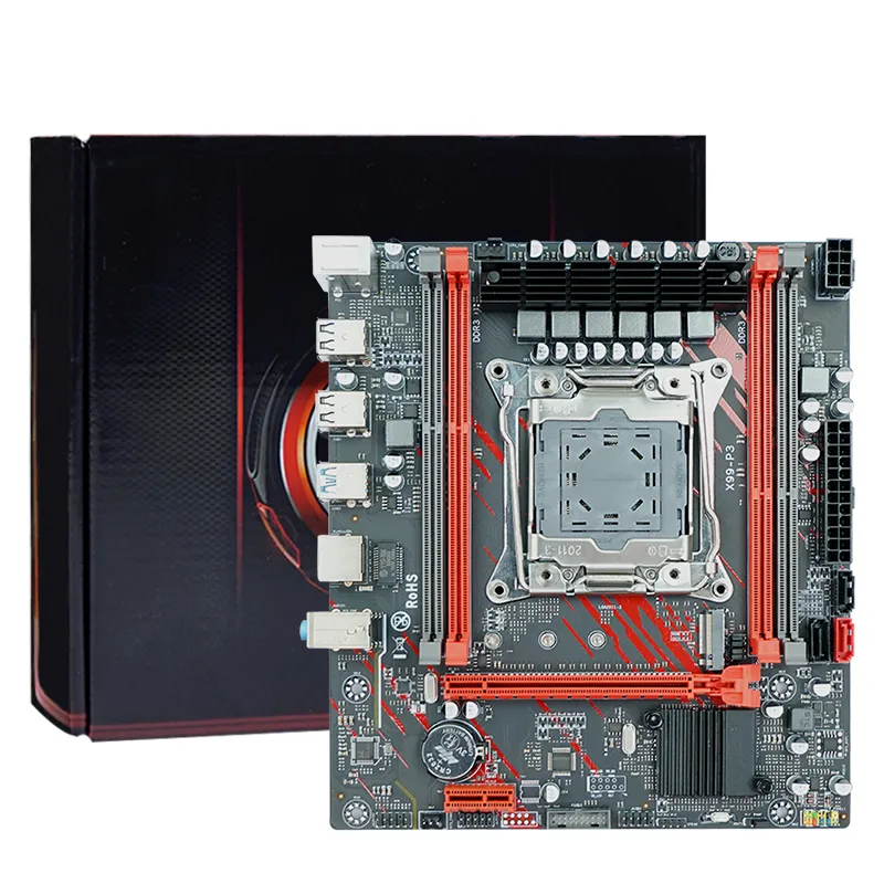 X99 pc carte mère rouge Xeon E5 carte mère de bureau LGA2011-3 ATX M.2 SATA 3.0 quatre canaux DDR3 128GB carte mère d'ordinateur